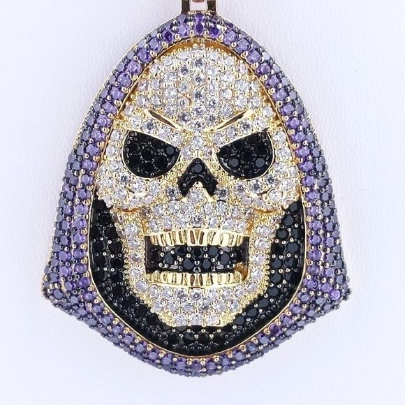 Other - 24"Rope Chain + Icy 14K Gold Finish Skeletor